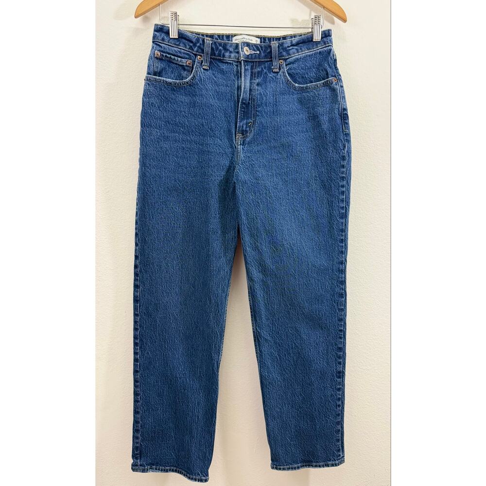 Abercrombie & Fitch The Vintage Straight High Rise Blue Jeans 29/8L Curve Love - Picture 2 of 11